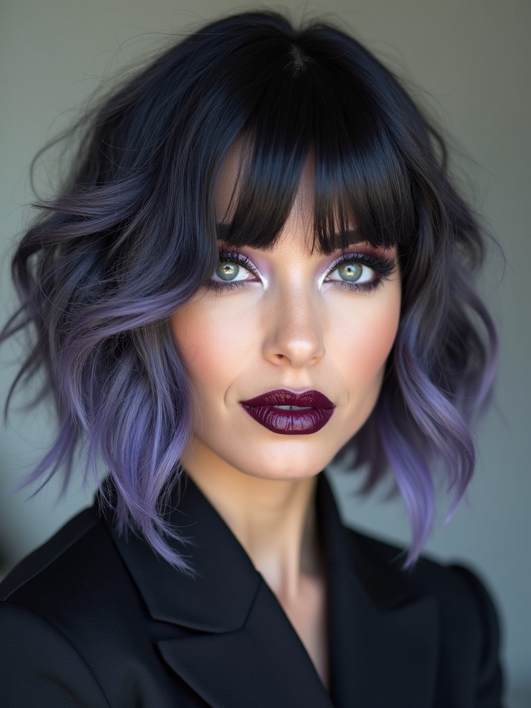 face framing edgy pastel balayage