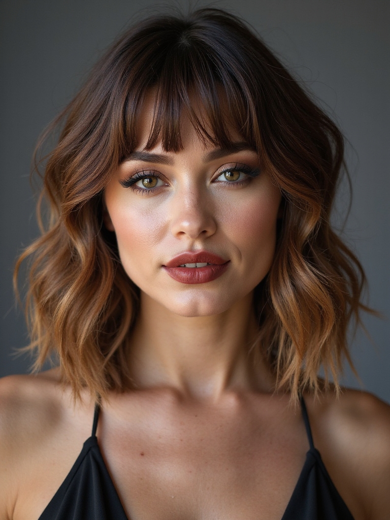 A medium shag with face-framing layers