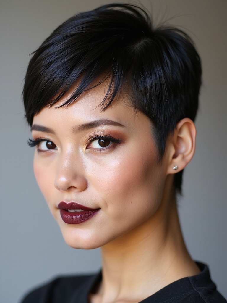 face framing micro fringe pixie