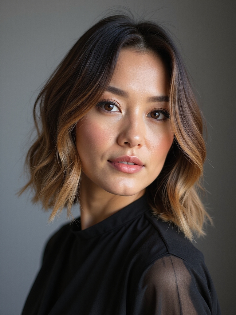 Color and highlight techniques that enhance a bob