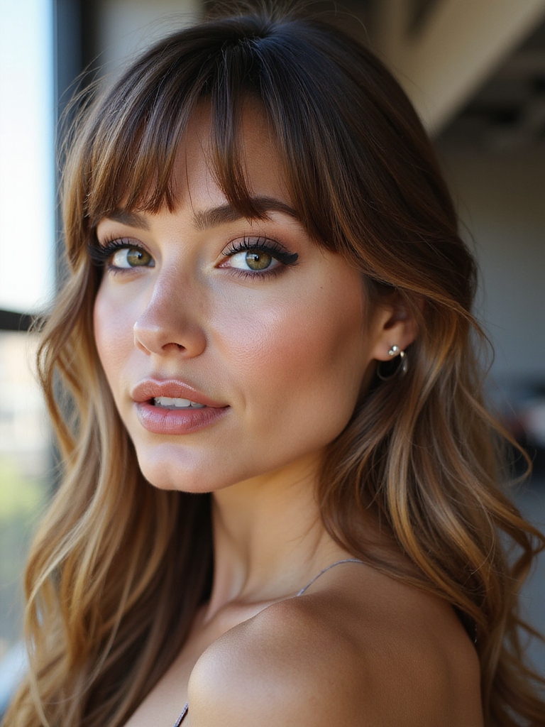 Wispy fringe round face