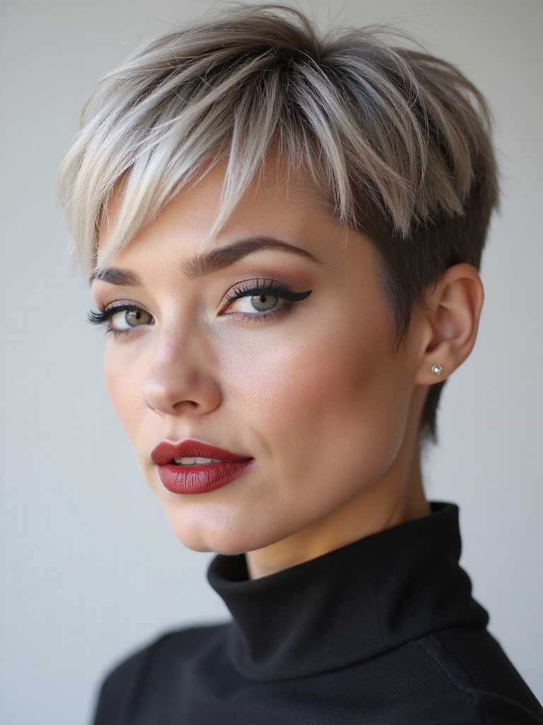 Fine hair pixie round face