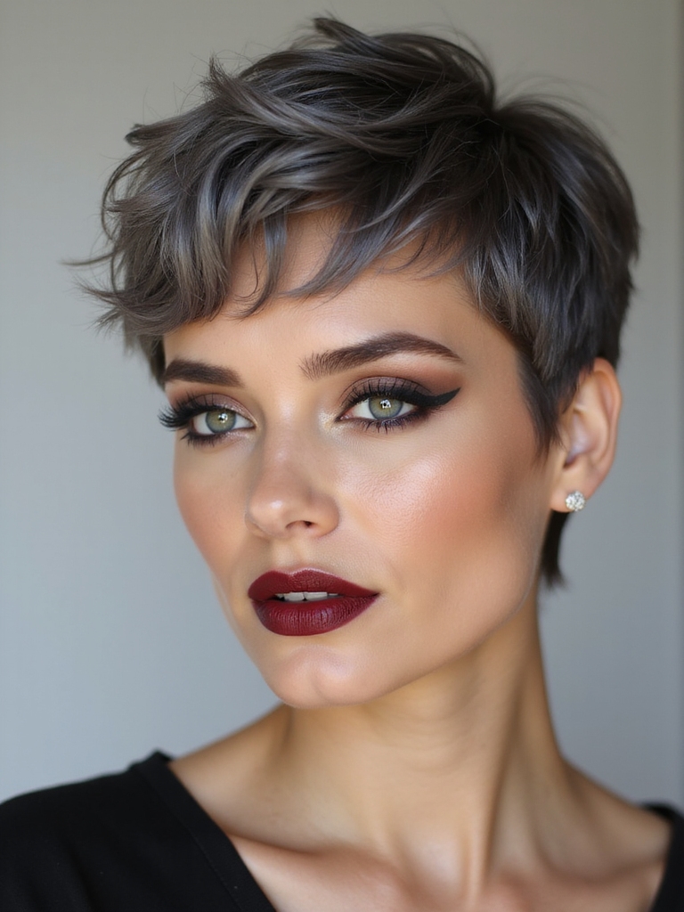 feathered airy textured pixie
