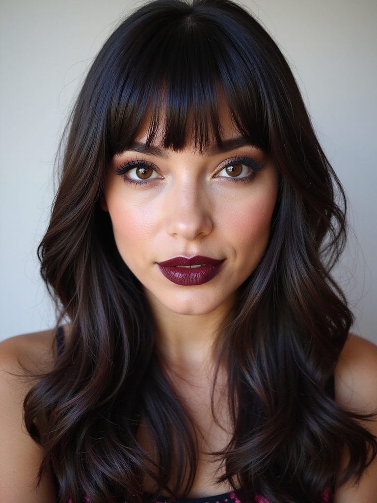Bottleneck layered bangs