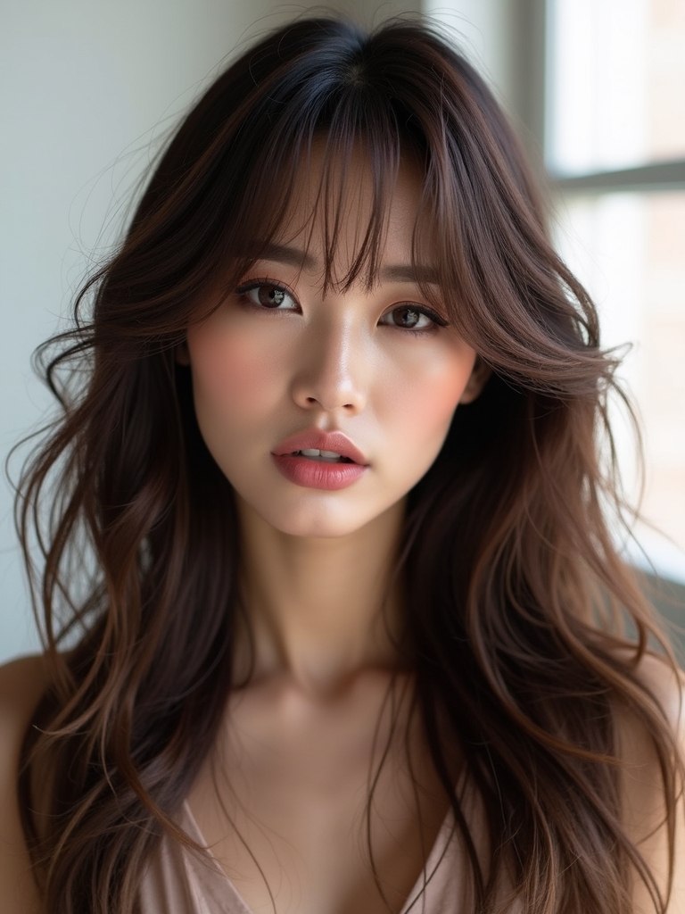 feathered cheekbone framing soft layers