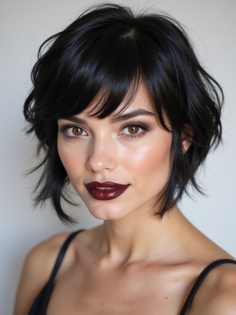 feathered eyebrow grazing bangs lift