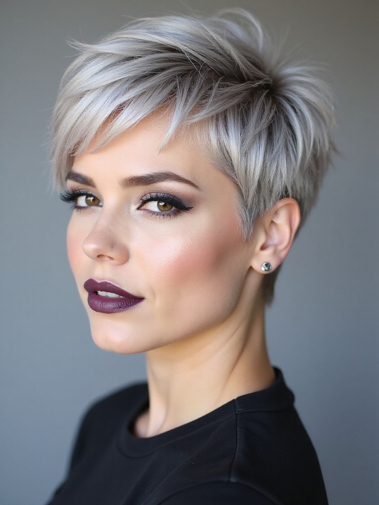 feathered long top pixie