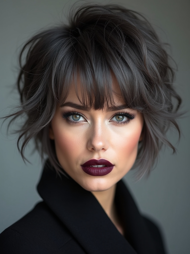 feathered micro layered wispy fringe