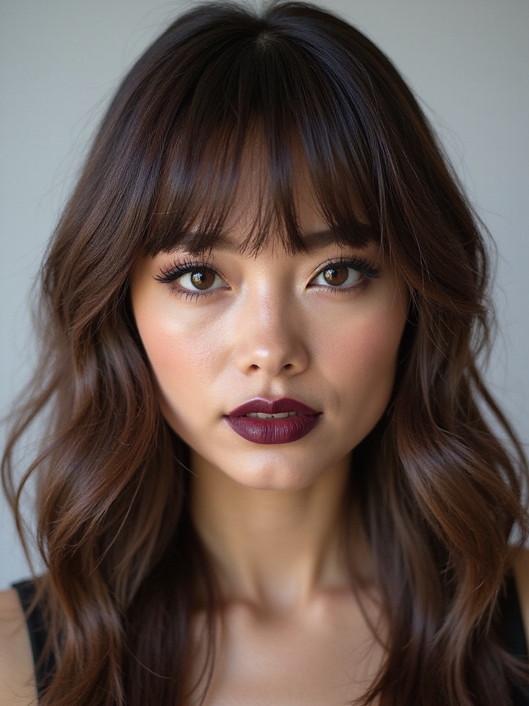 Airy see-through layered bangs
