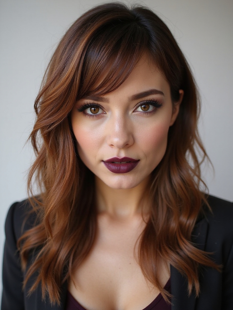 Shag-inspired layers side bangs