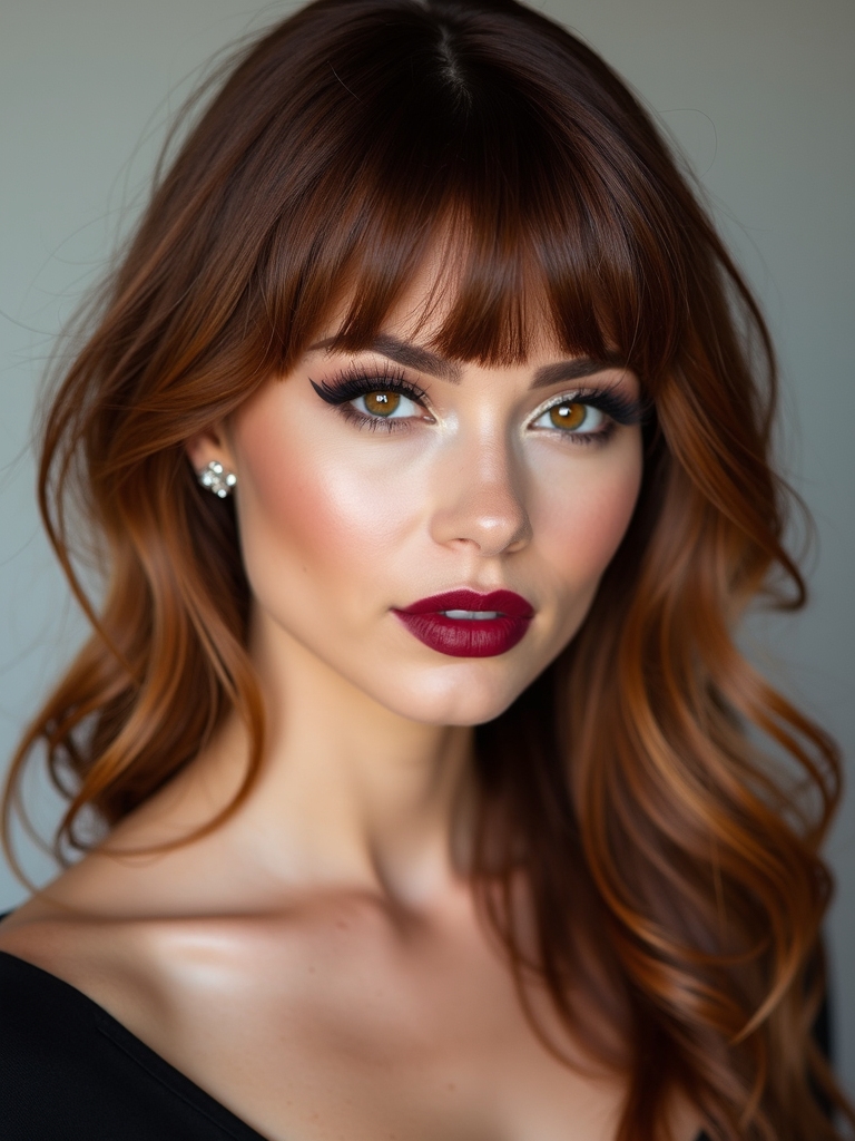 feathered side bangs textured