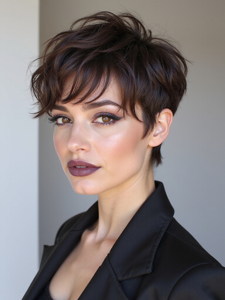 feathered textured airy pixie