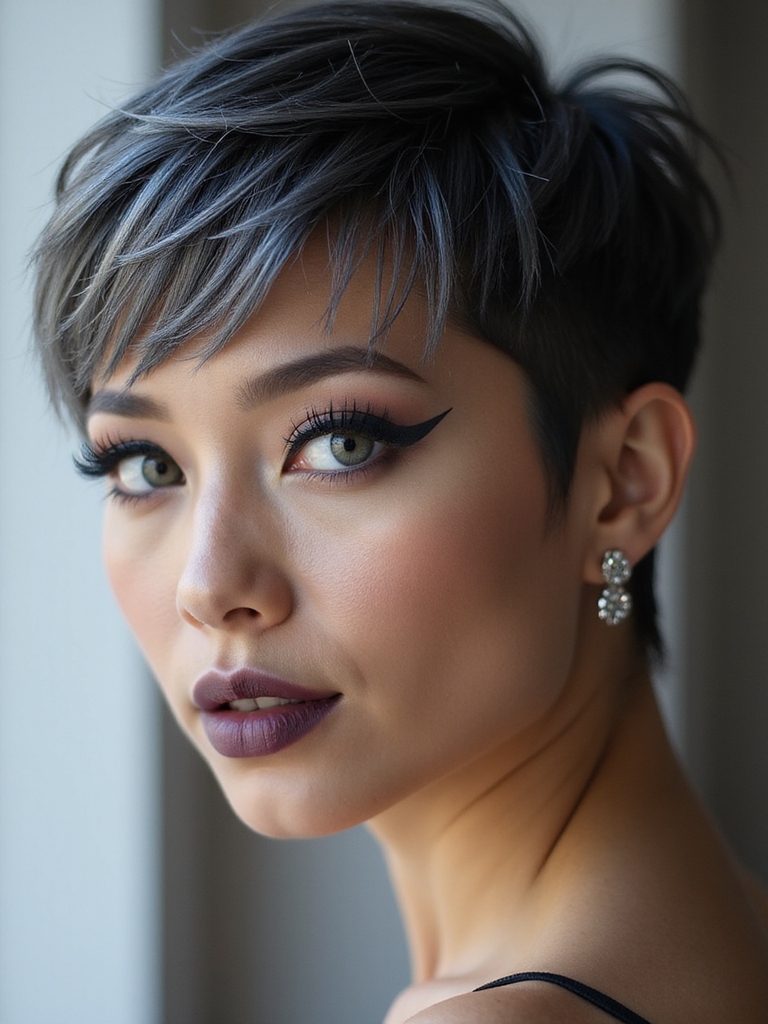 feathered undercut pixie elegance