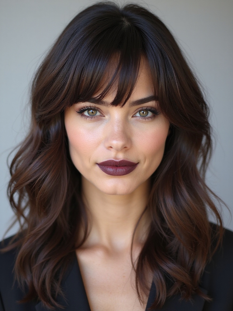 feathered wispy side bangs