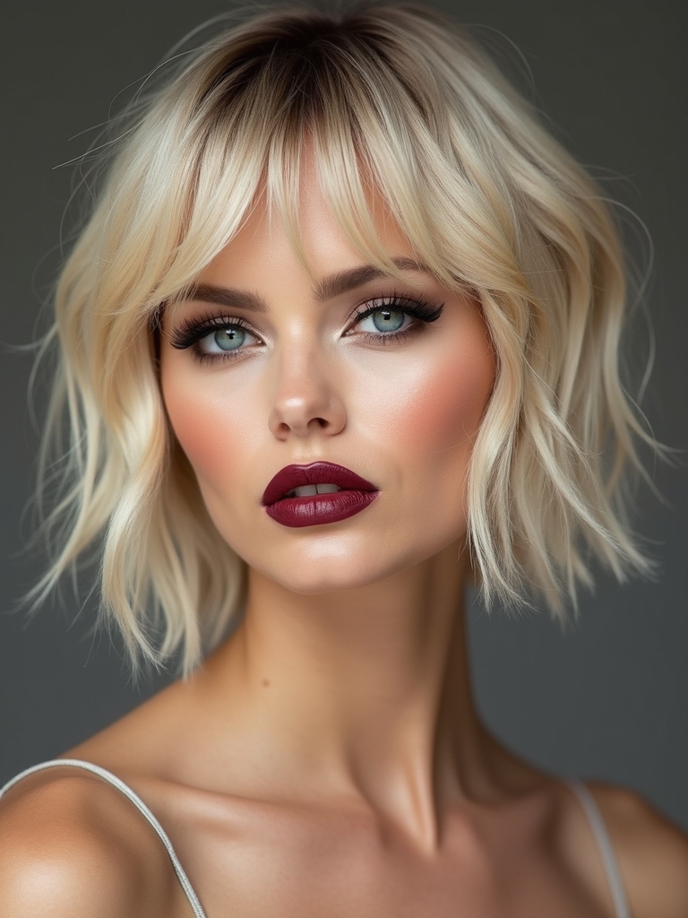 Airy piecey short curtain bangs for fine hair