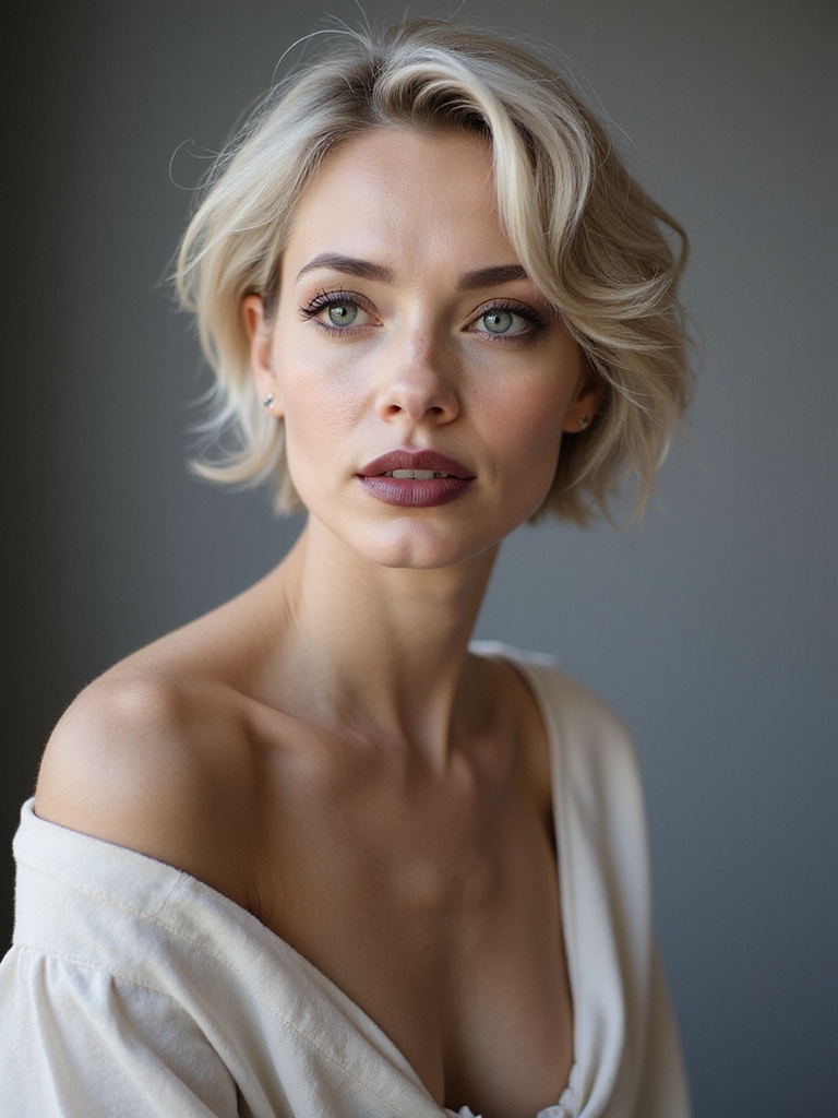 A feathered pixie crop