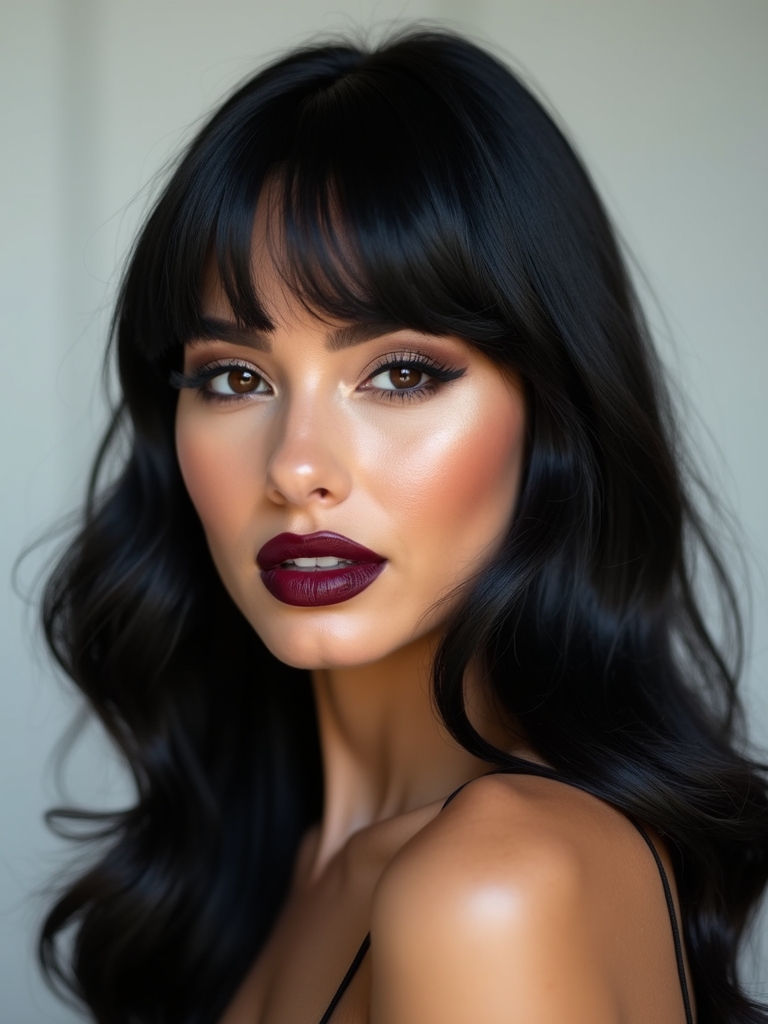 A featherlight mini fringe with soft long waves