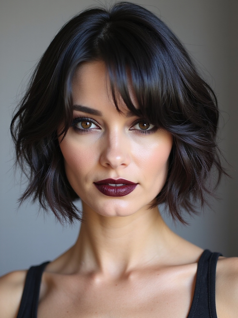 feathery razor cut bob edge