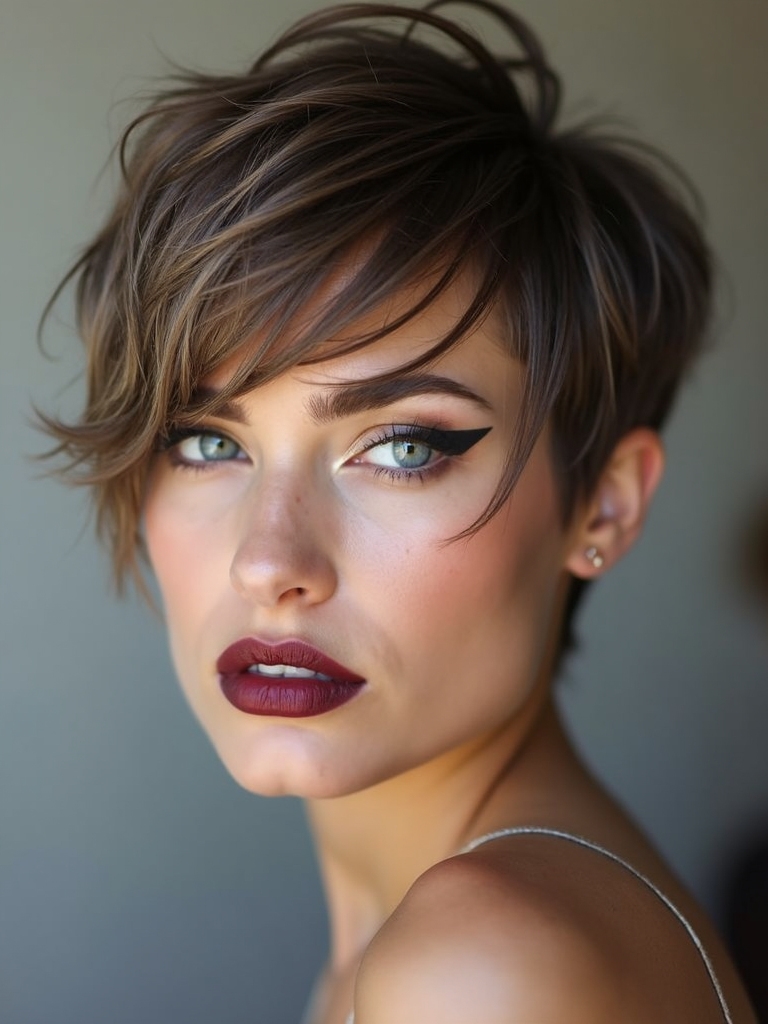 feathery shaggy layered pixie