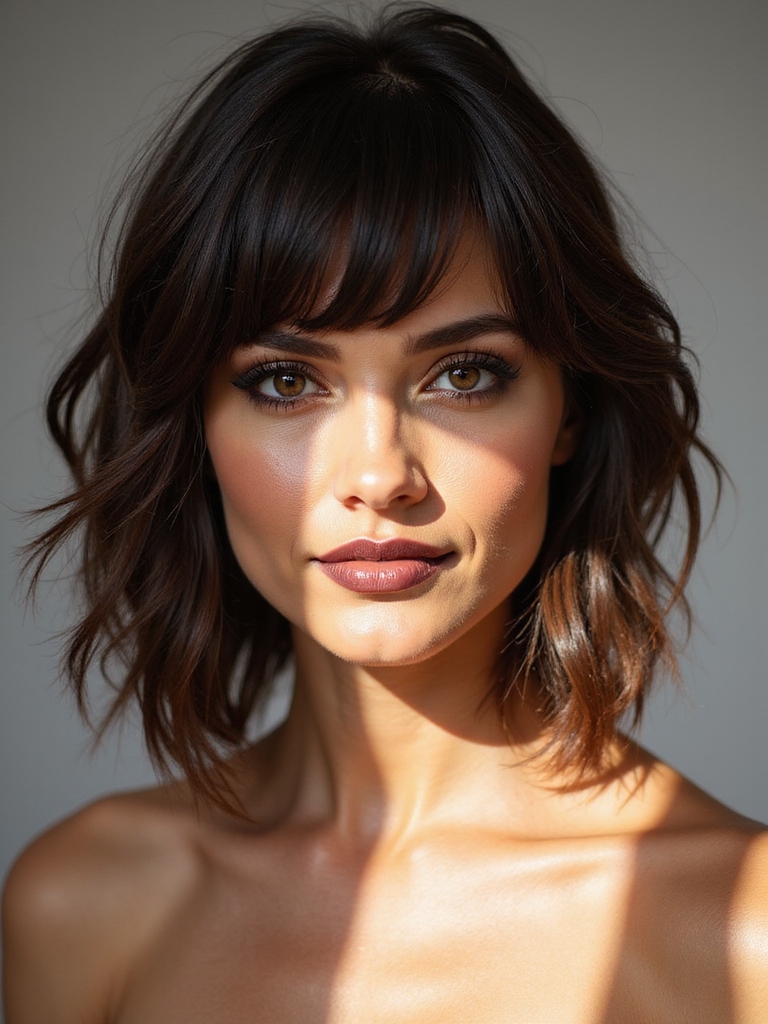 Shag bangs round face