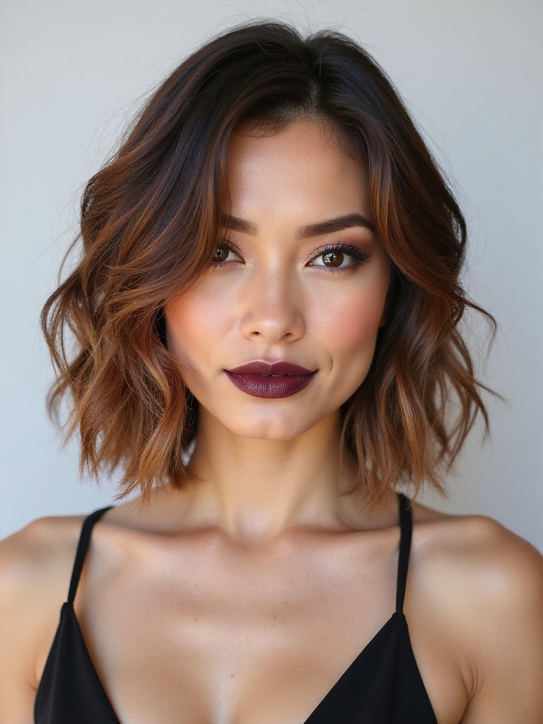 gentle s wave angled bob