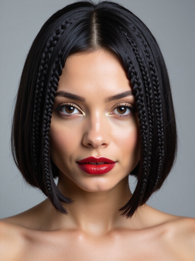 heart part knotless blunt bob