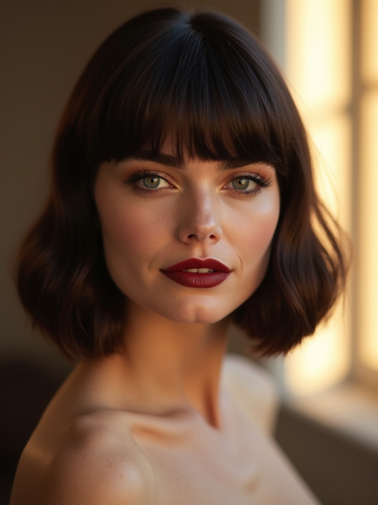 Styling short curtain bangs without heat using clips and rollers