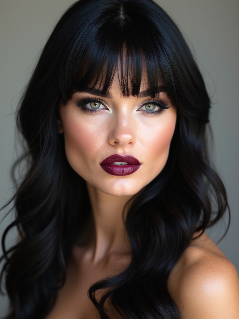 Heatless bangs round face
