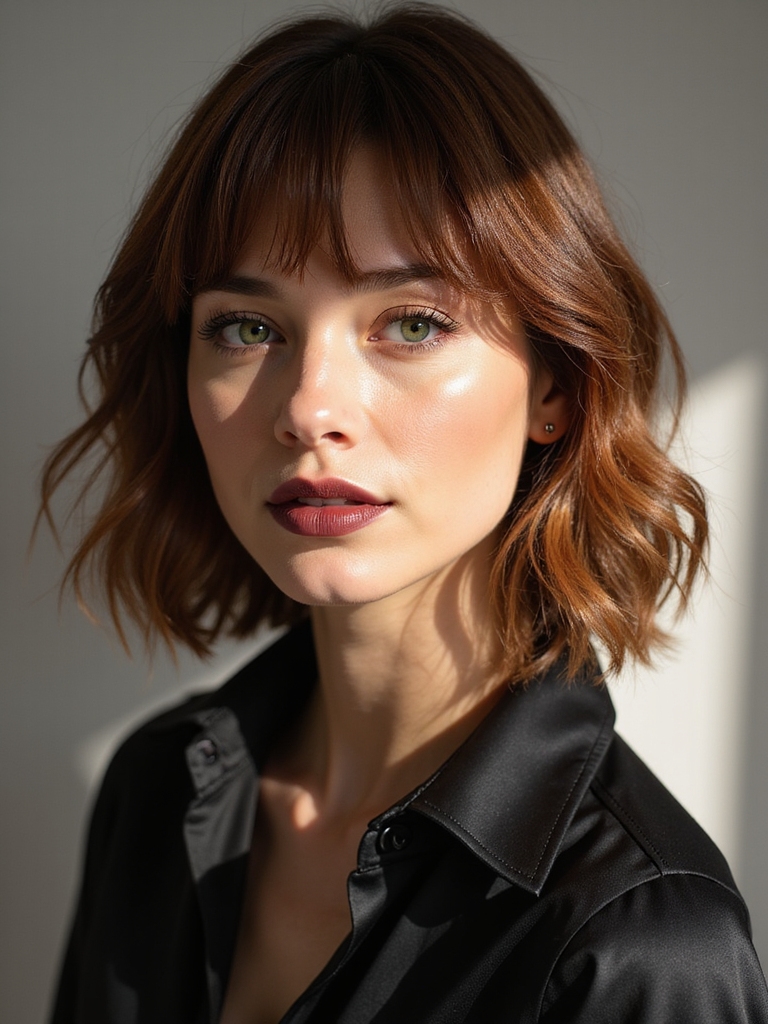 Maintenance bangs round face