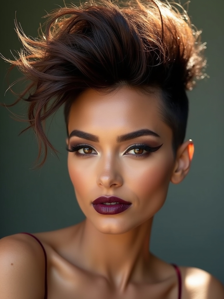high crown layered wolf cut