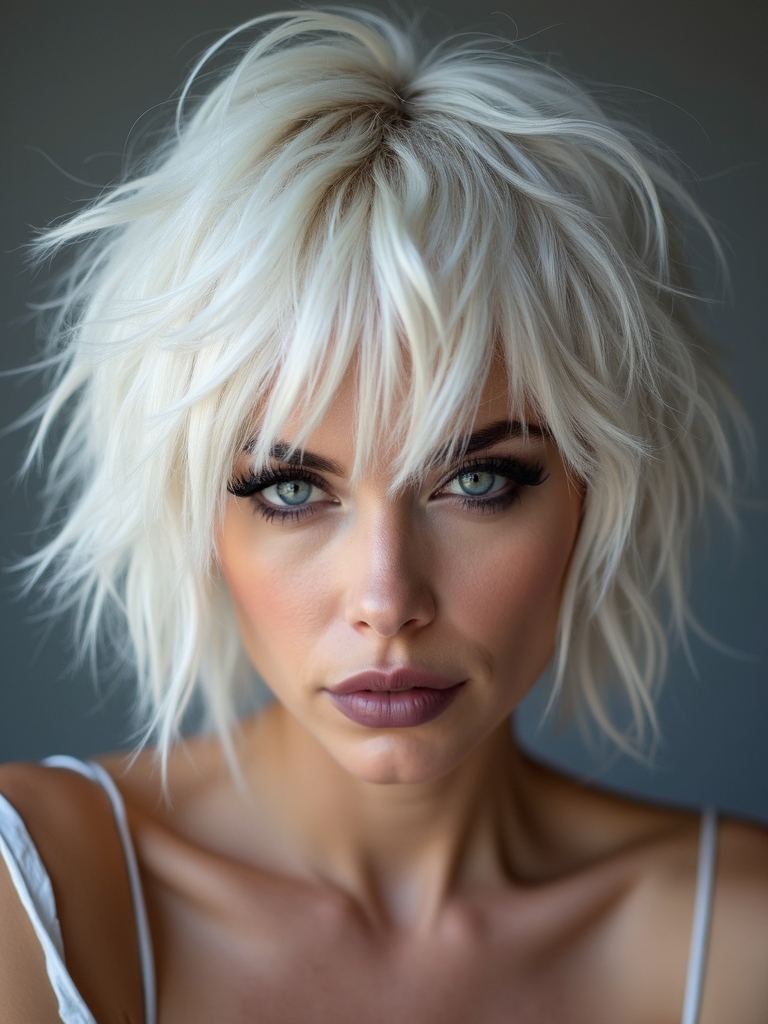 icy layered textured wolf cut