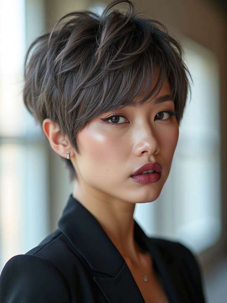 k beauty short wolf cuts