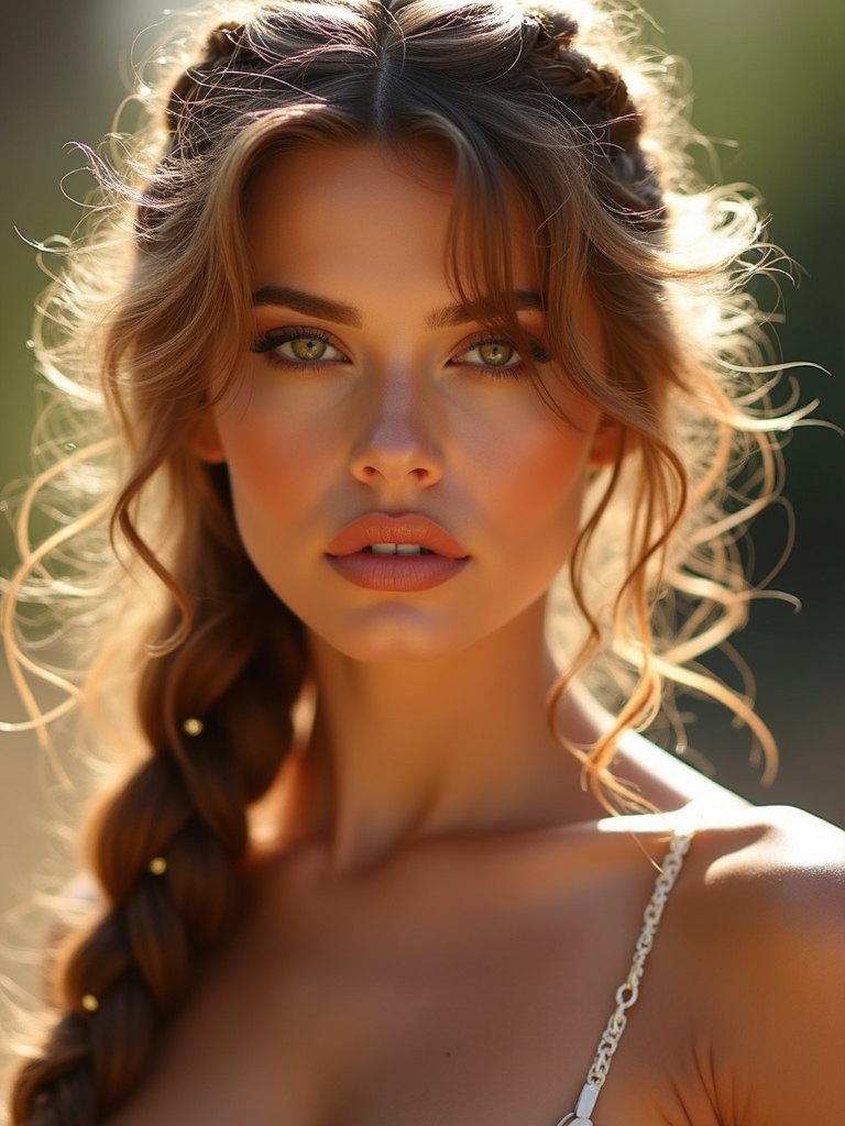 Boho braids with delicate wispy curtain pieces