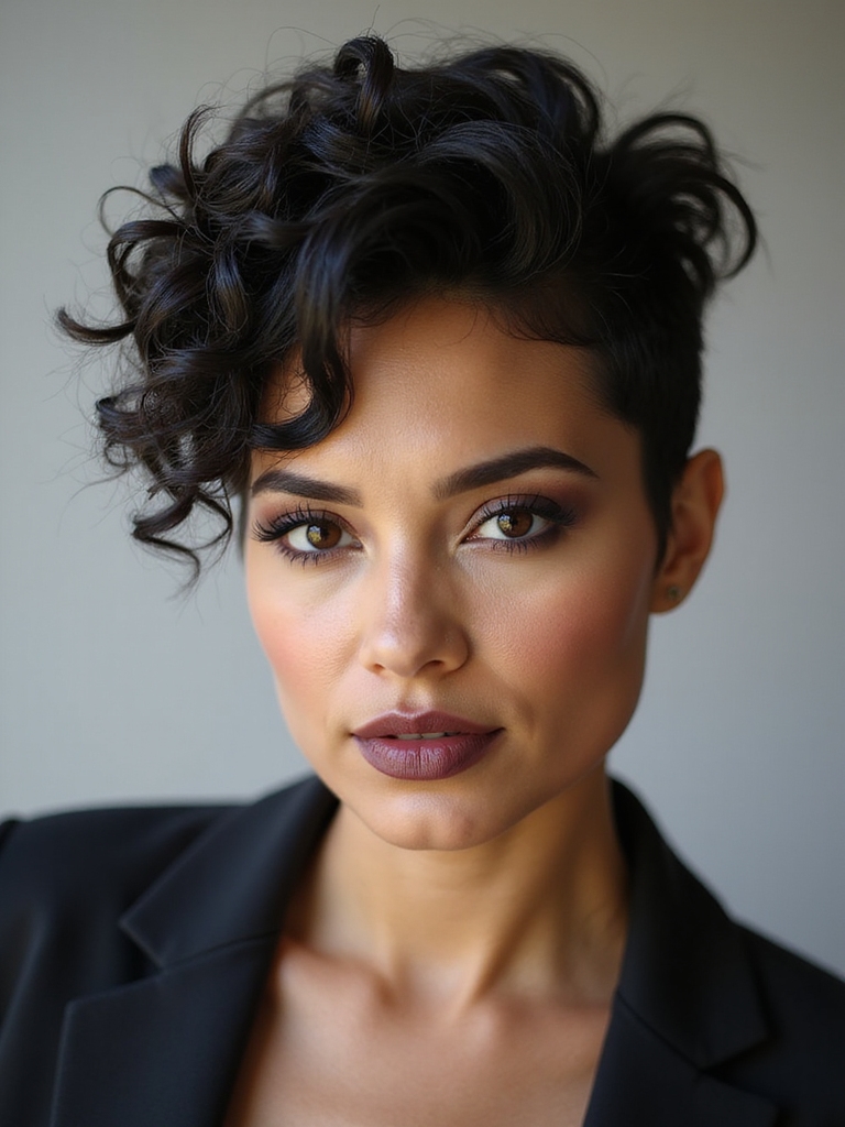 layered curly pixie care
