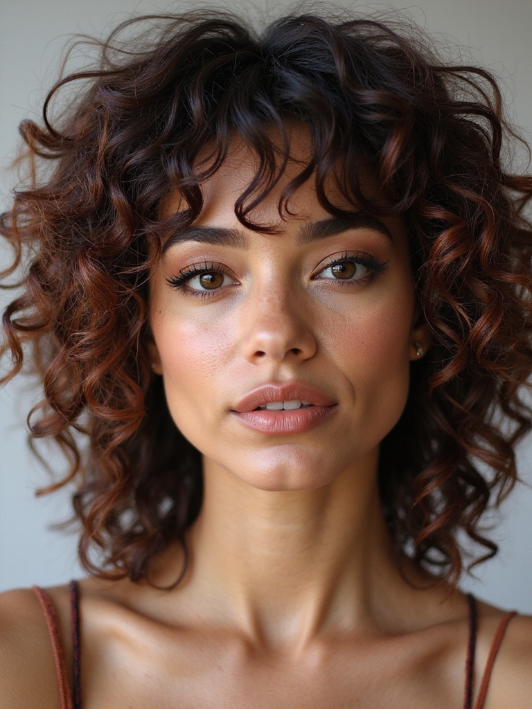 layered curly wolf cuts