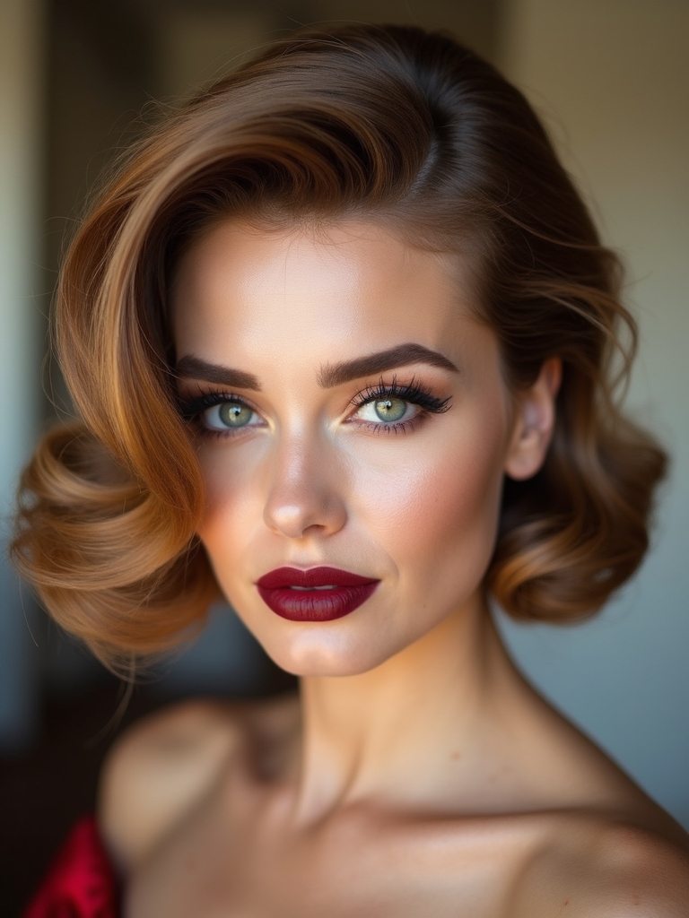 layered lob with bouffant lift