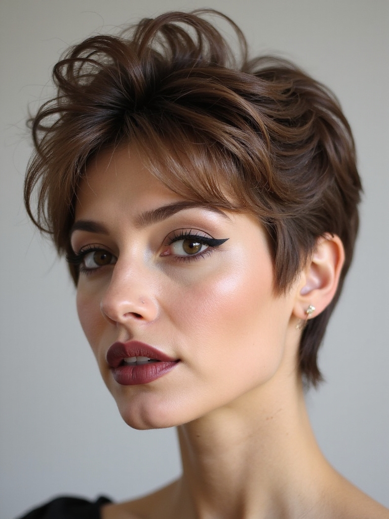 layered pixie with volume