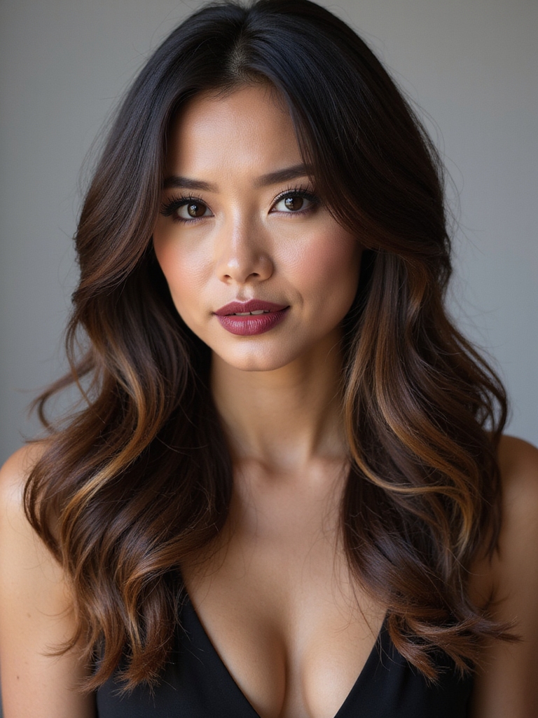 layered sleek volumized blowout