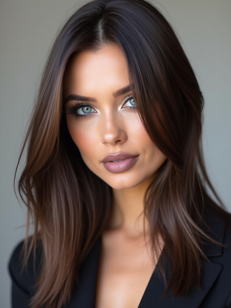 layers grazing cheekbones and jaw