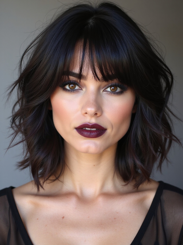 Texture spray and matte paste used to define a wolf cut