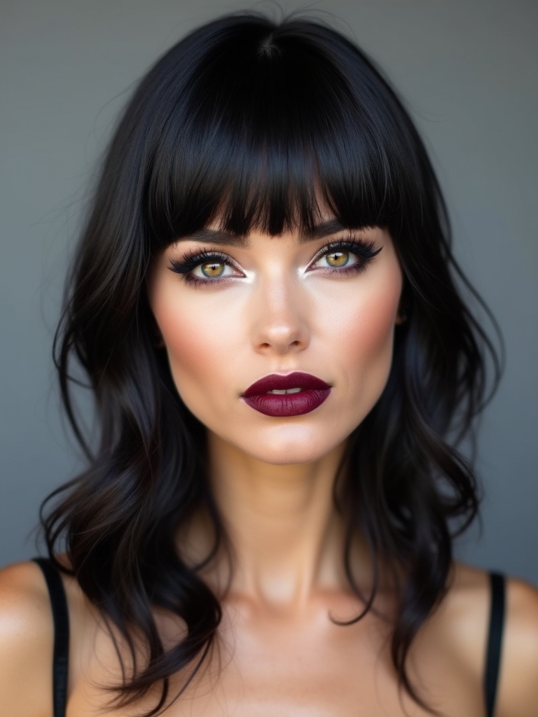 long blended layered wolf cut