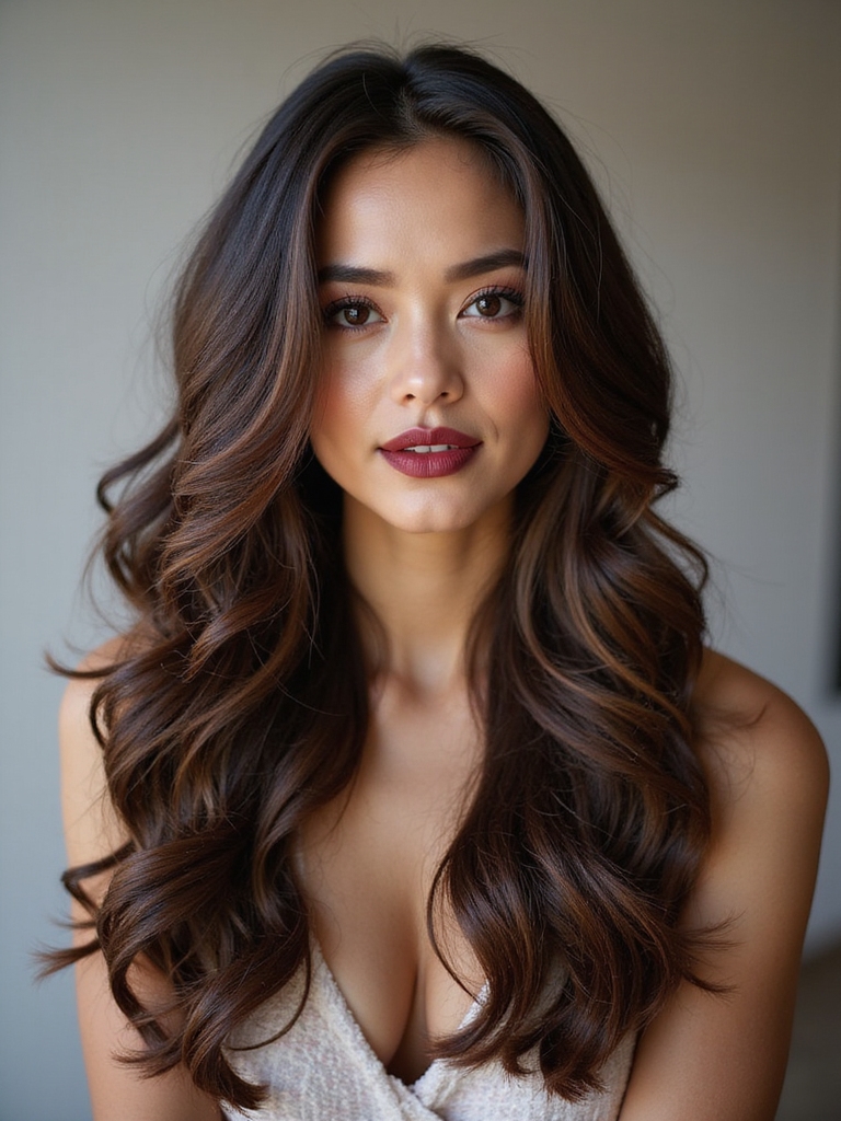 long cascading layered curls
