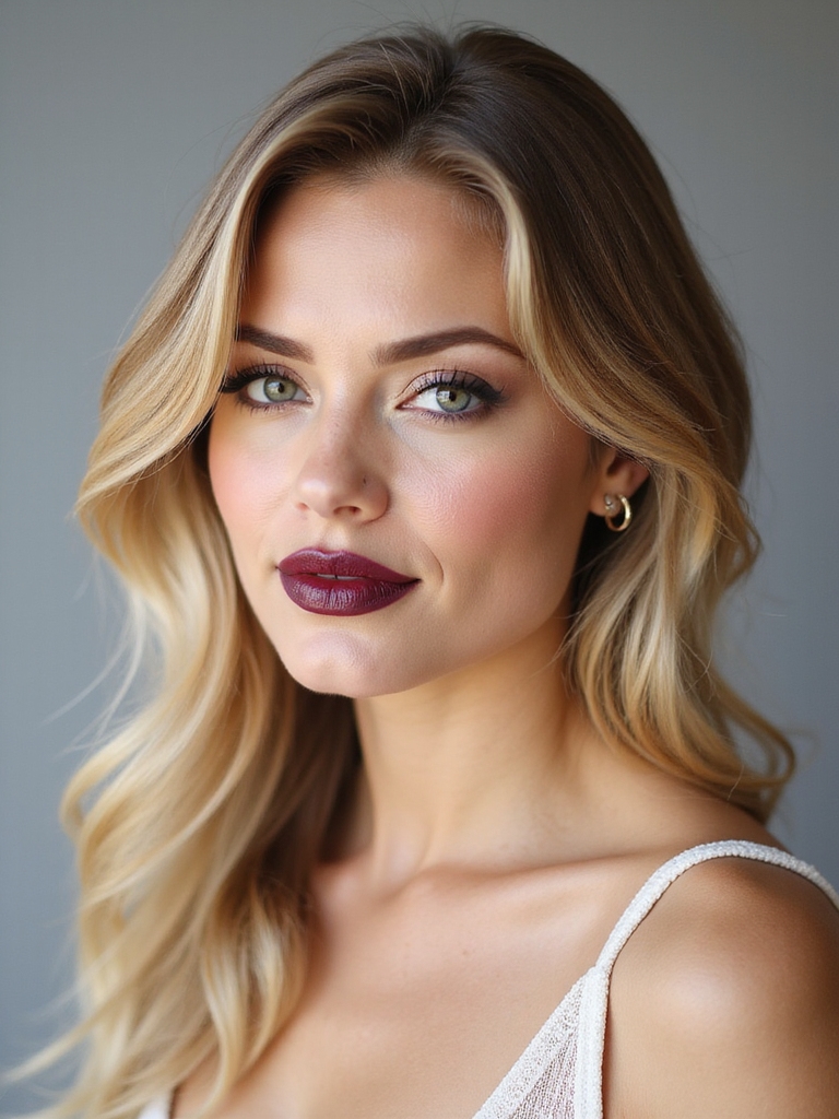 long face framing blended layers