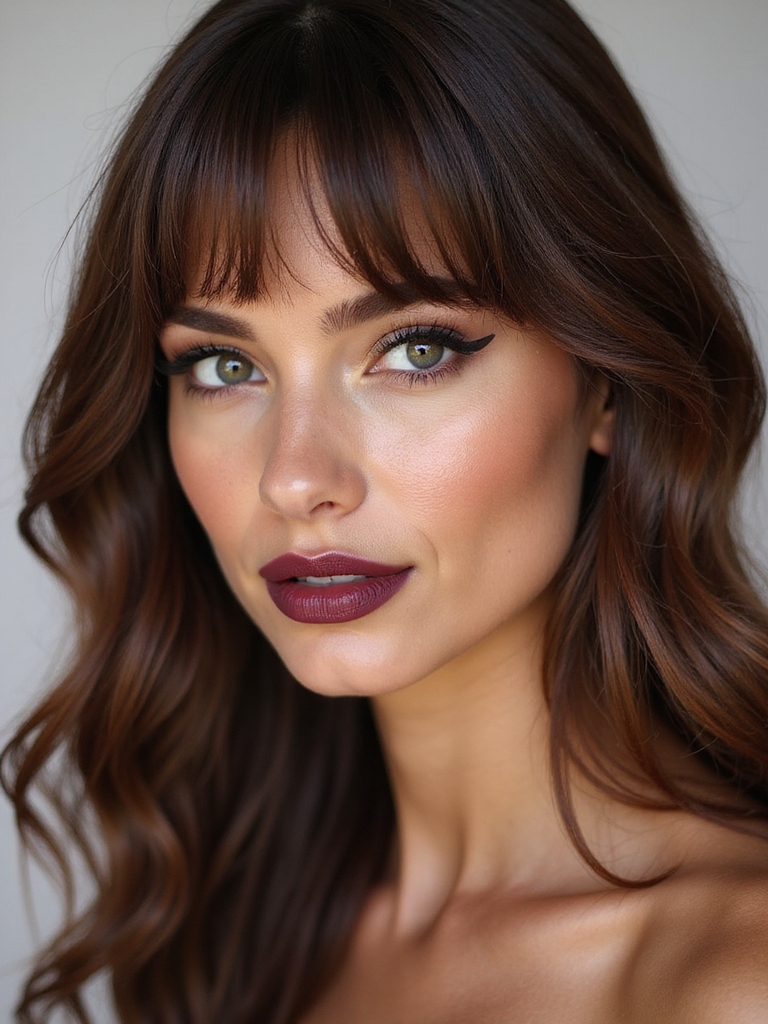 long face framing graduated layers