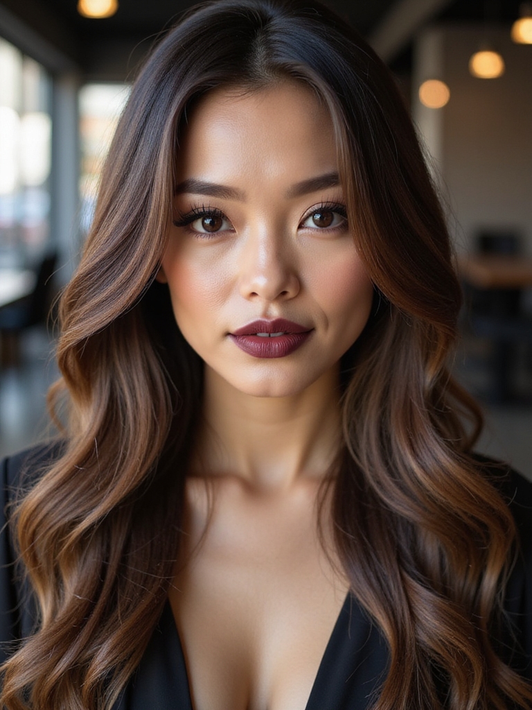 long face framing layered hairstyle