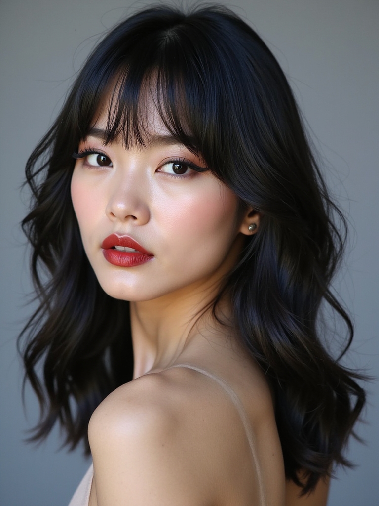 long glossy shag layers