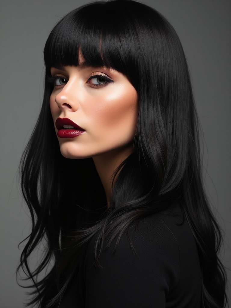 long hair with bangs