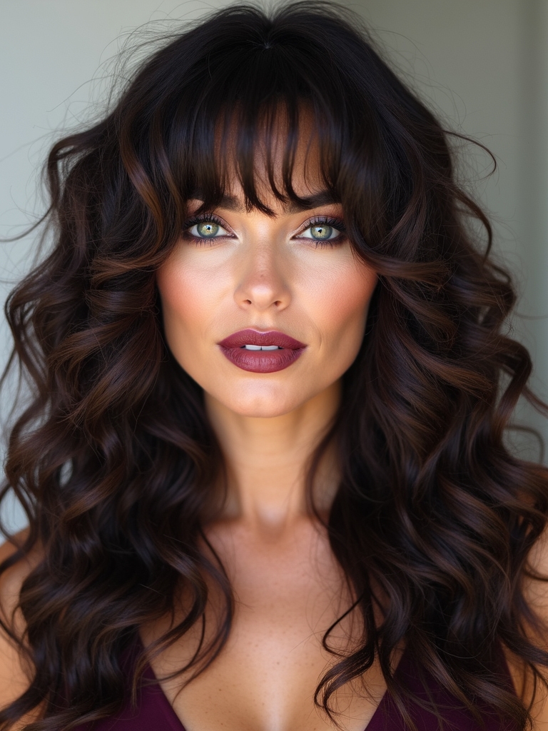 long low maintenance curly fringe