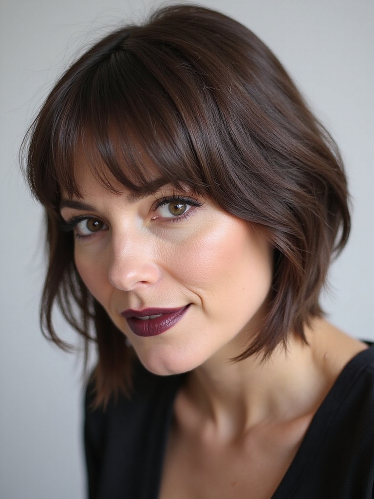 Long pixie side-swept round face