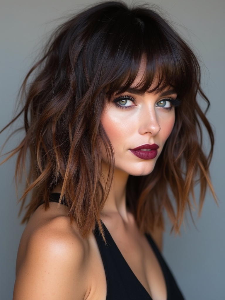 long shaggy layered cut